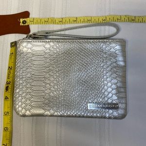 Silver tone Snake Print Embossed Wristlet by RODAN + FIELDS 5” x 7”